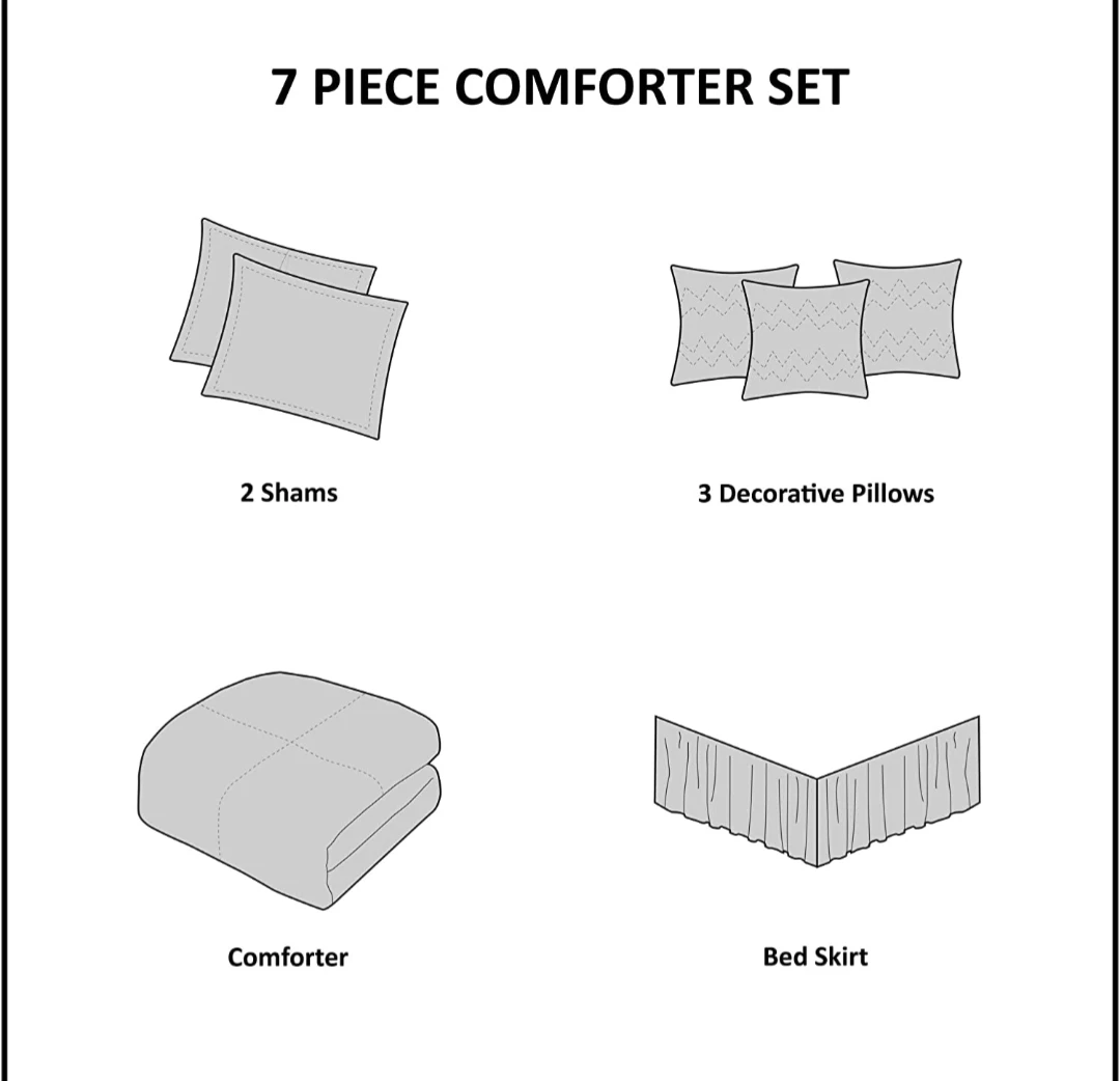 brand New 7 pcs comforter set king size image indicator(3)