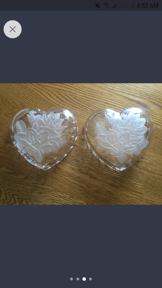 STUDIO NOVA WINTER ROSE CRYSTAL HEART SHAPES CANDY DISH🏈 image indicator(3)
