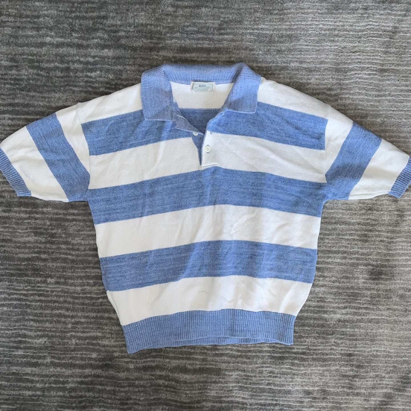 Vintage Polo Striped Short-Sleeve Sweater