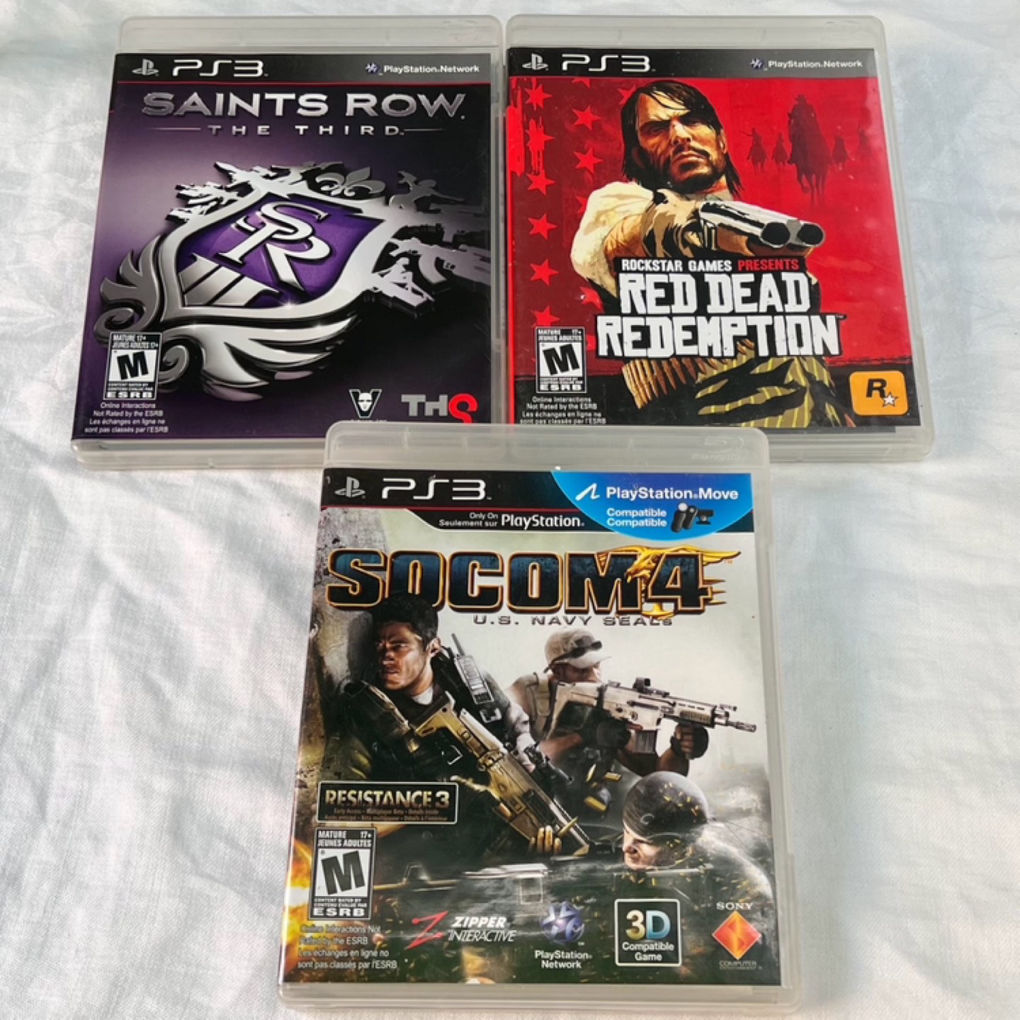 3 Games PS3—  Saints Row 3rd + Red Dead Redemption + Socom 4 thumbnail