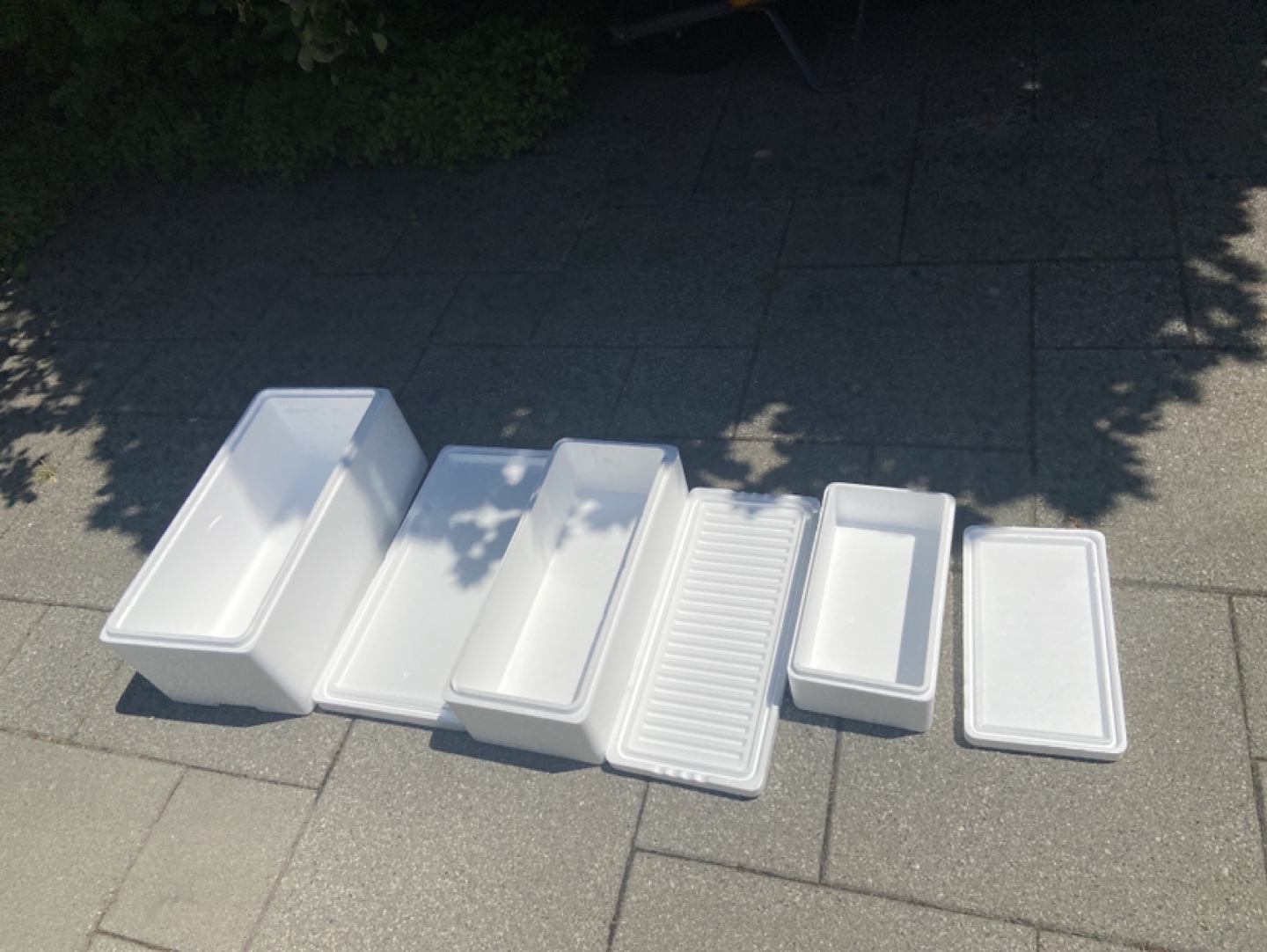 3 Styrofoam coolers with lids