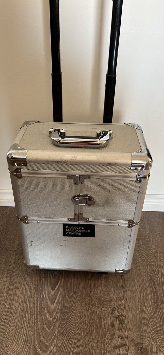 Makeup carrying case roll on: Blanche Macdonald gray