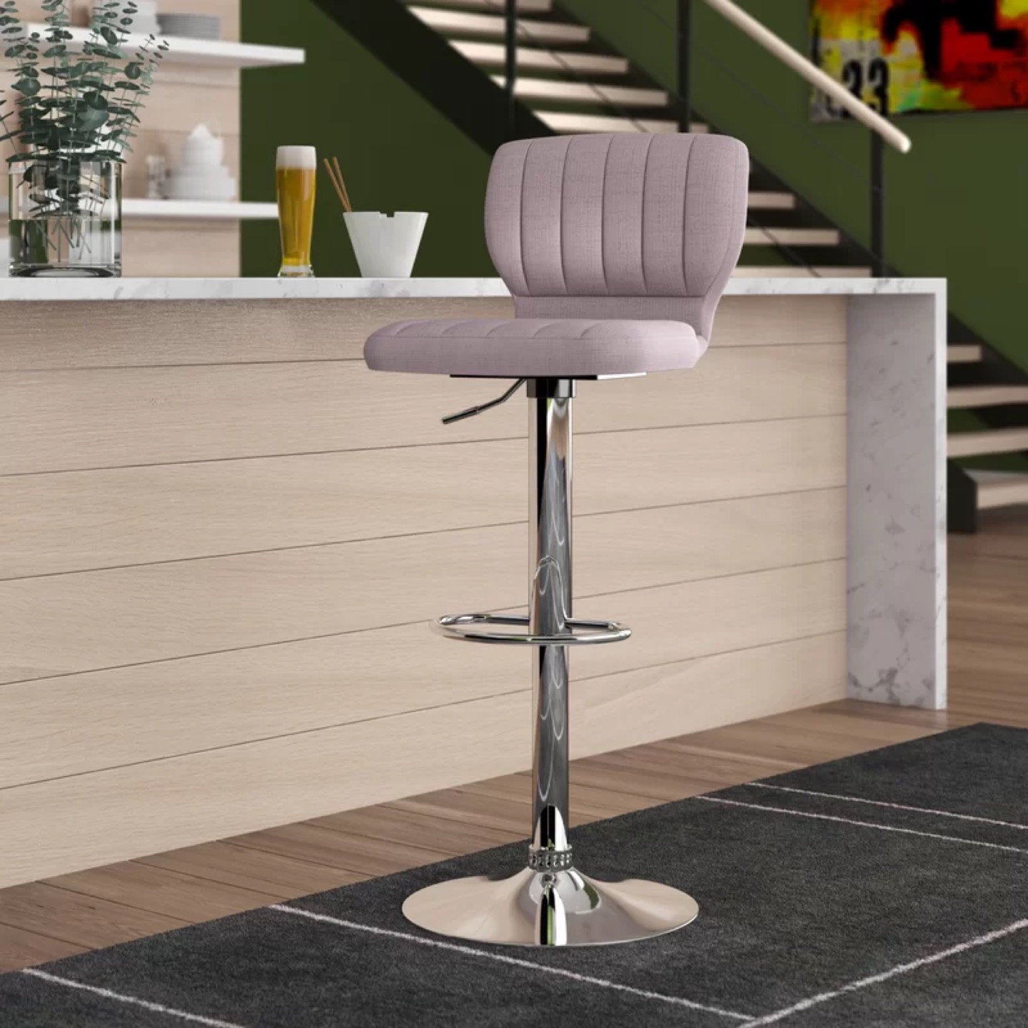 Rouillard Swivel Adjustable Height Bar Stool (2 items) - photo 2