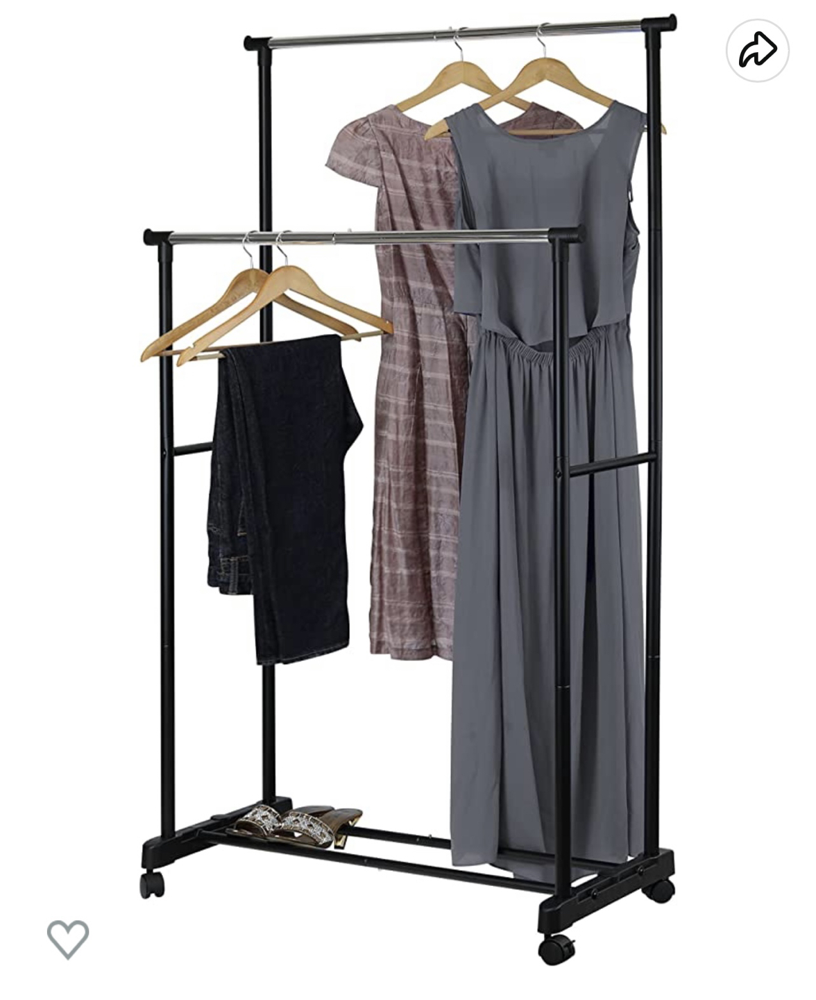 Double rod portable clothing rack - photo 2