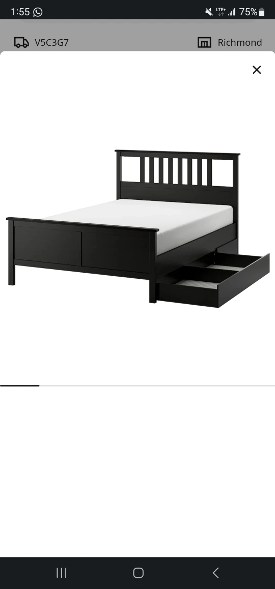 Hemnes King Size Bed Frame with storage - photo 3