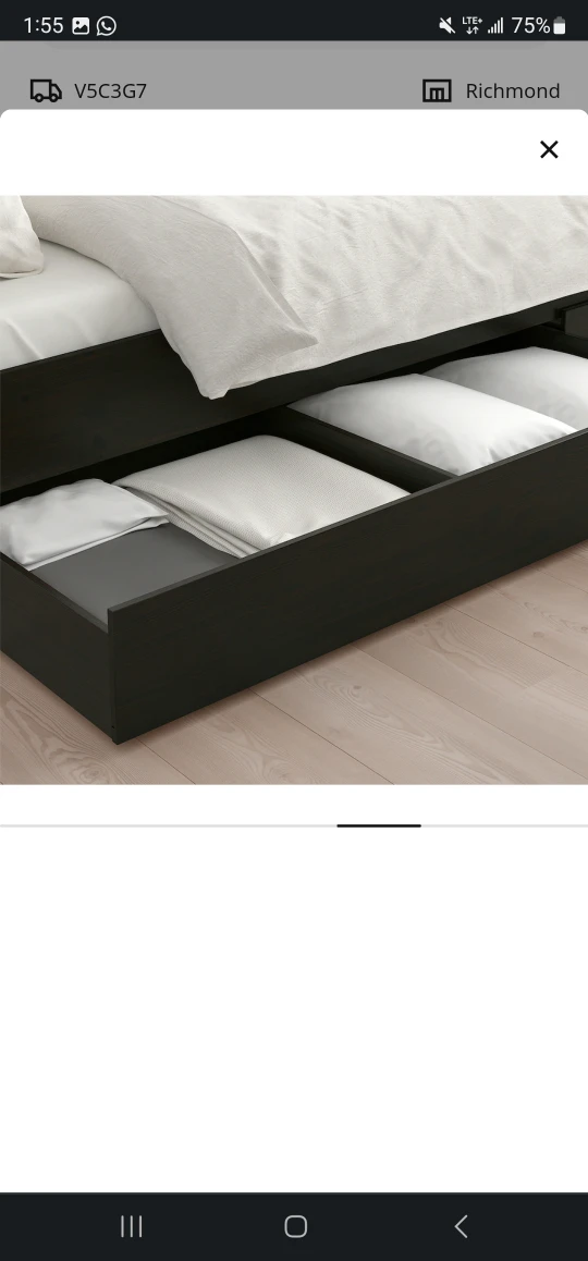Hemnes King Size Bed Frame with storage - photo 4