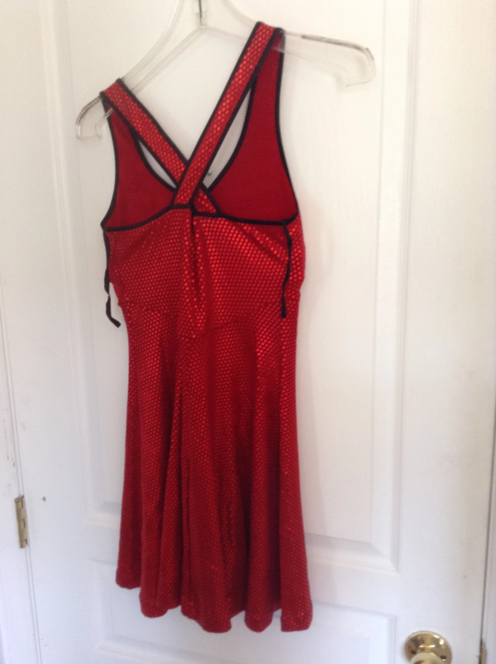 Le Chateau Red and Black polka dot glam dress image indicator(2)