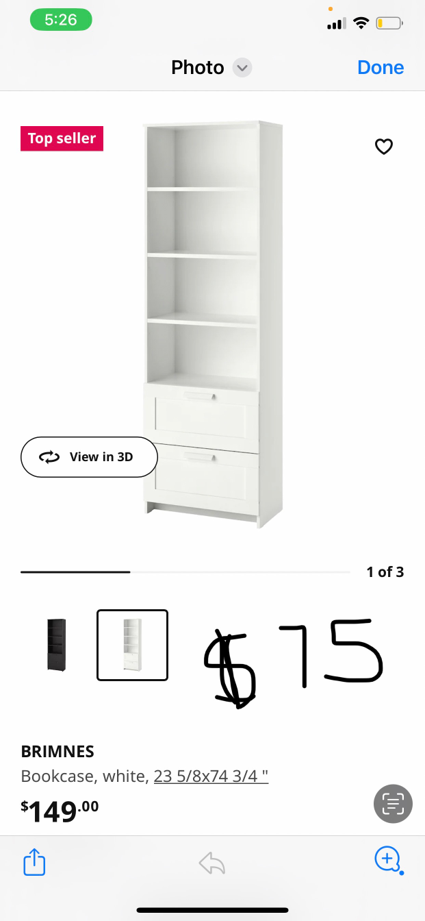 Ikea Brimnes / Bookcase-White