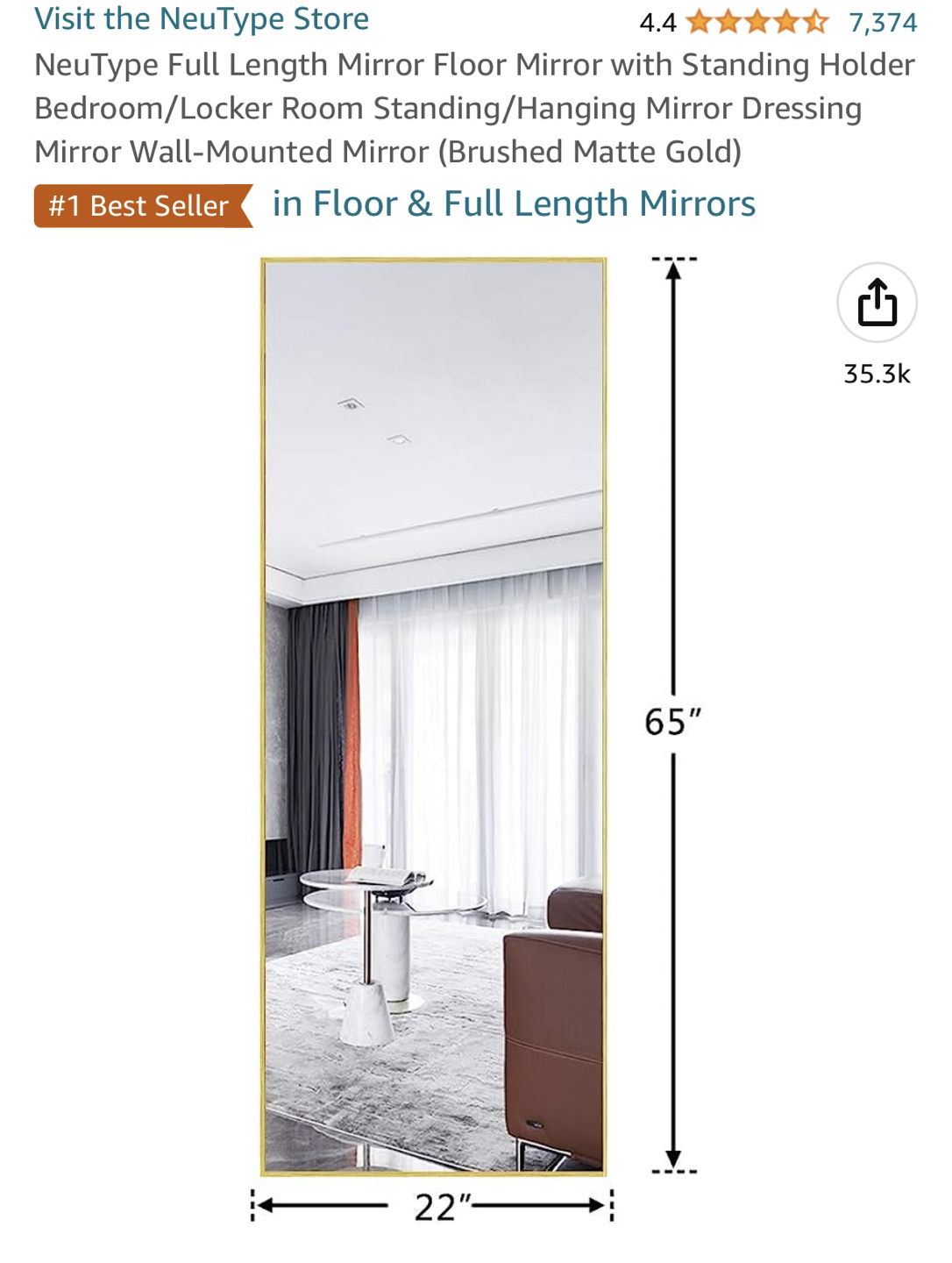 Modern Full Floor Length Mirror - photo 2