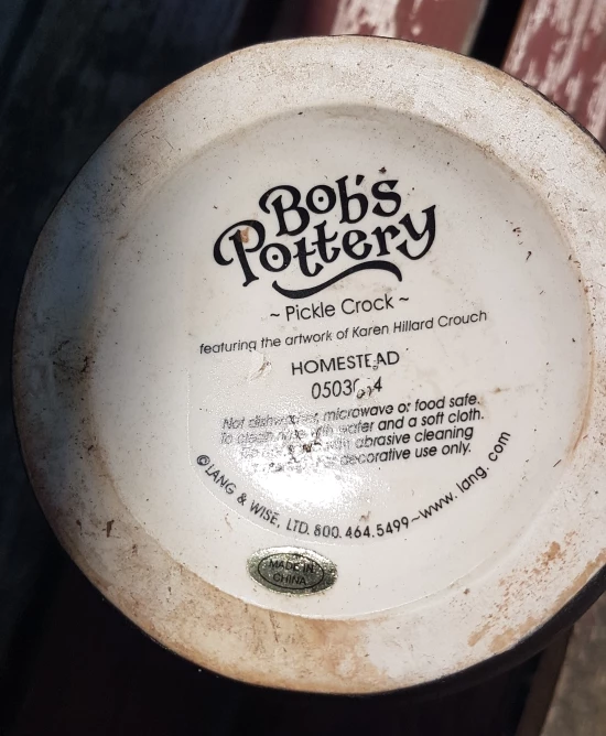 Bob's  Pottery pickle Crock pot image indicator(4)