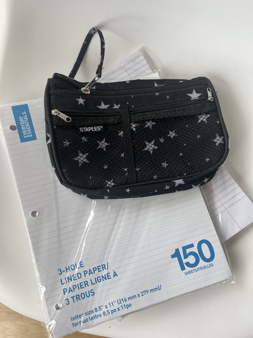 school supplies: 2 packs of loose leaf + pencil holder bag thumbnail