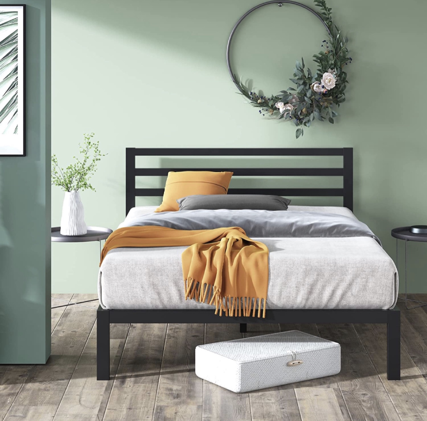 ZINUS Mia Metal Platform Bed Frame with Headboard, Queen - photo 2