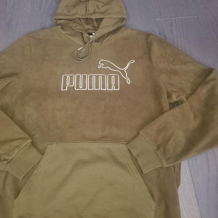 Olive Green Fleece Puma Hoodie thumbnail