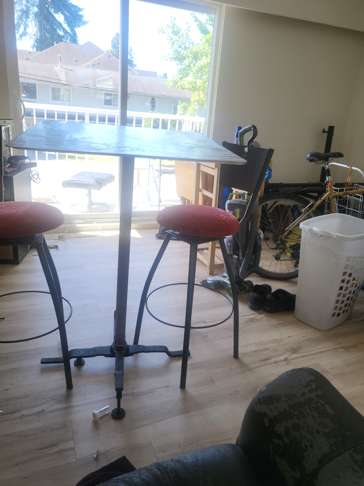 Stainless steel Bar table + Hi-chairs - photo 2
