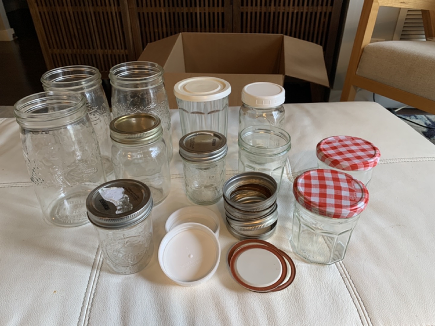 Various jars and some lids
