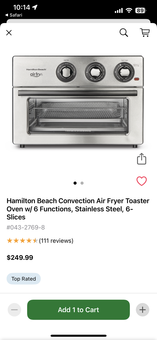 Hamilton Beach Toaster Oven Airfryer - photo 3