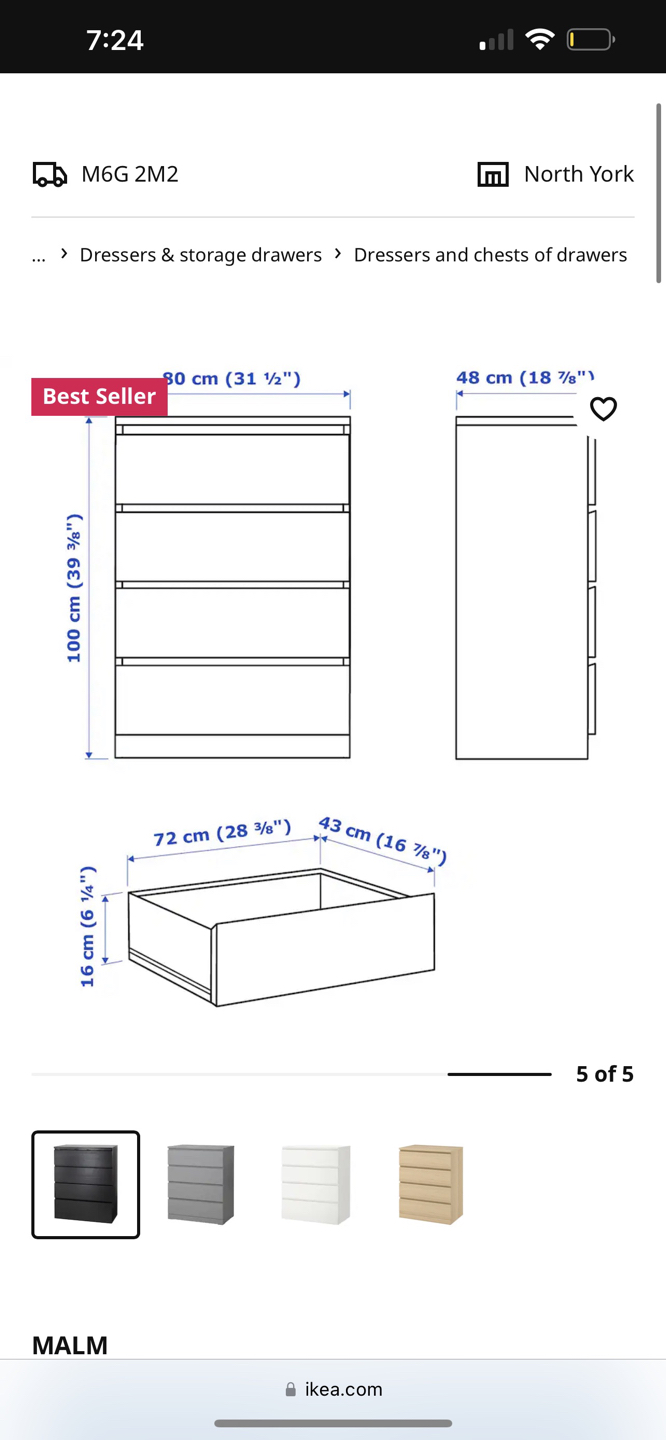 IKEA MALM 4 Drawer Dresser - photo 2