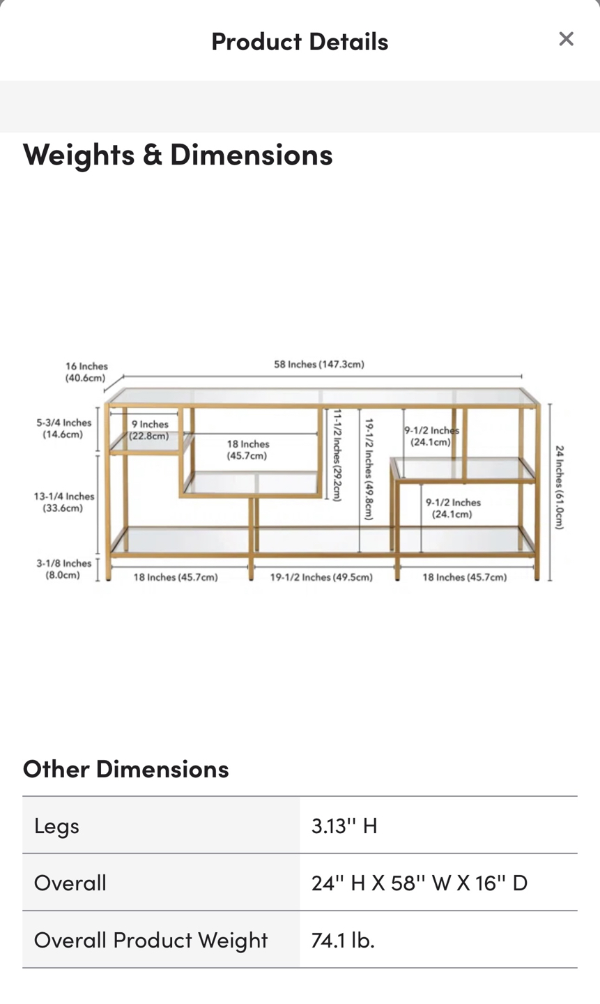 Glass TV Stand with Steel Frame - Moving Sale! image indicator(3)