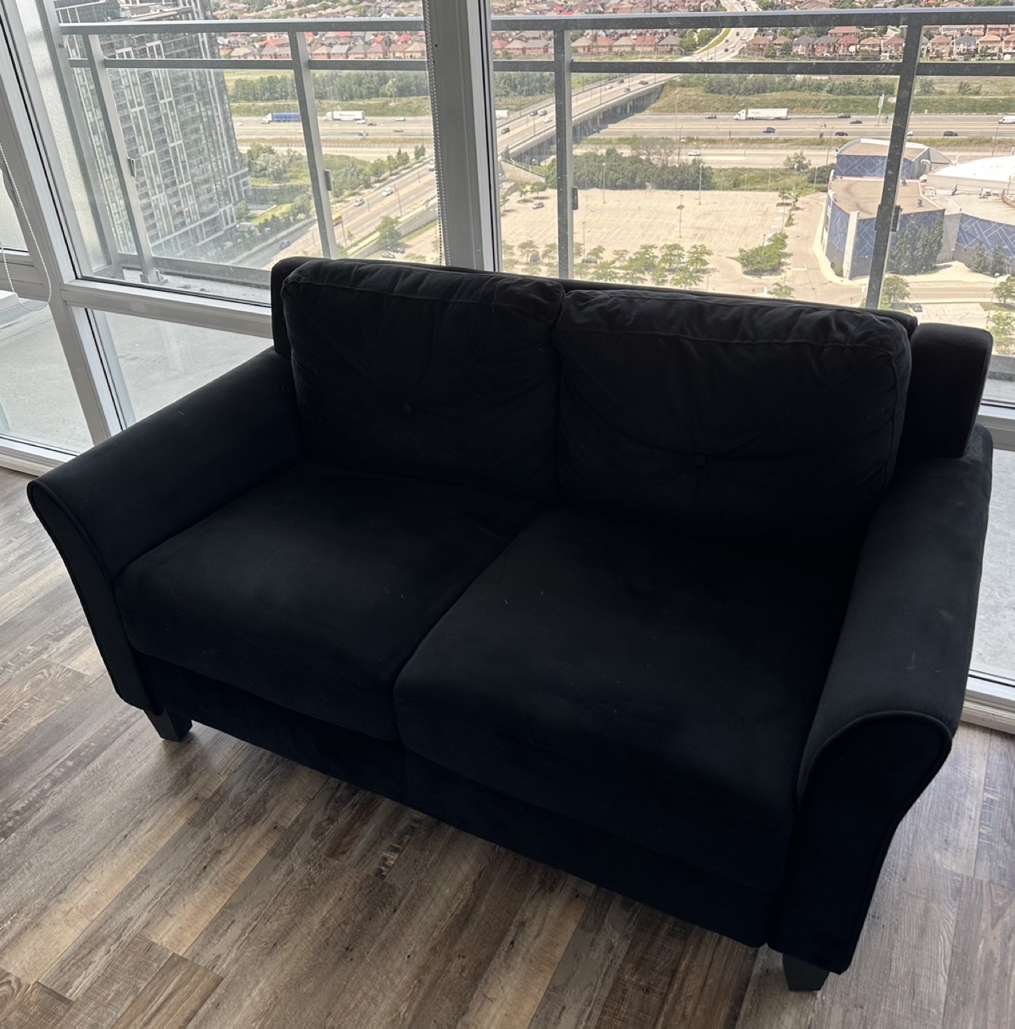 Black loveseat Sofa for sale thumbnail