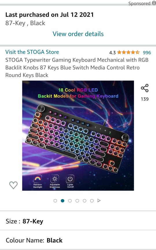 Retro Style Gaming Keyboard - Many Backlit Settings image indicator(6)