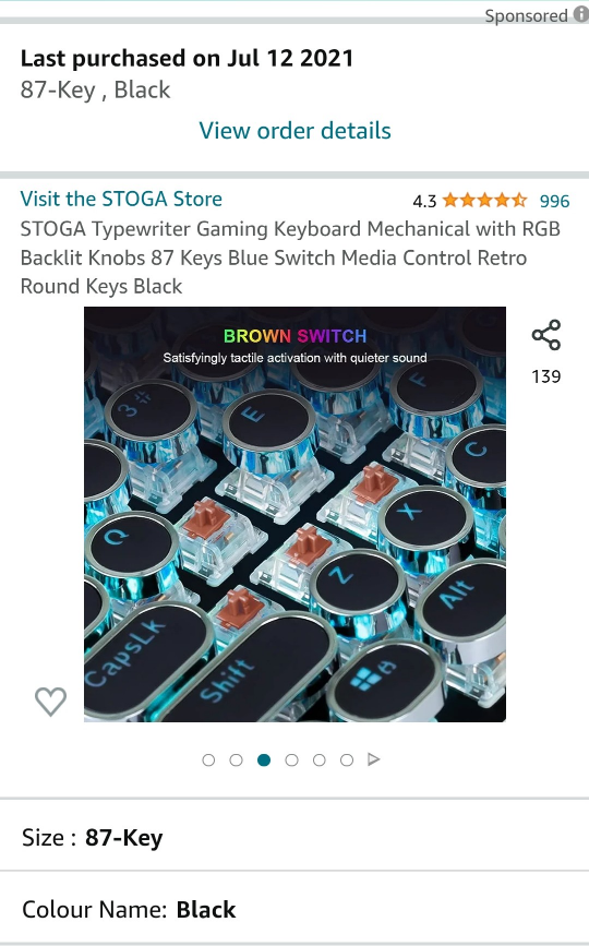 Retro Style Gaming Keyboard - Many Backlit Settings image indicator(7)