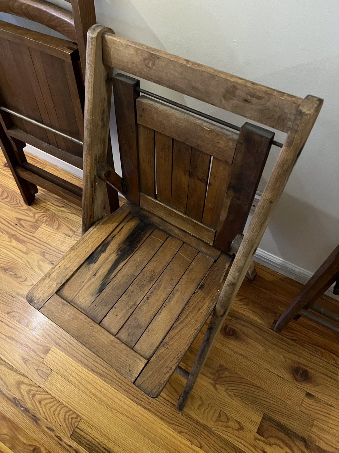 4 Antique Wooden Folding Chairs - photo 3
