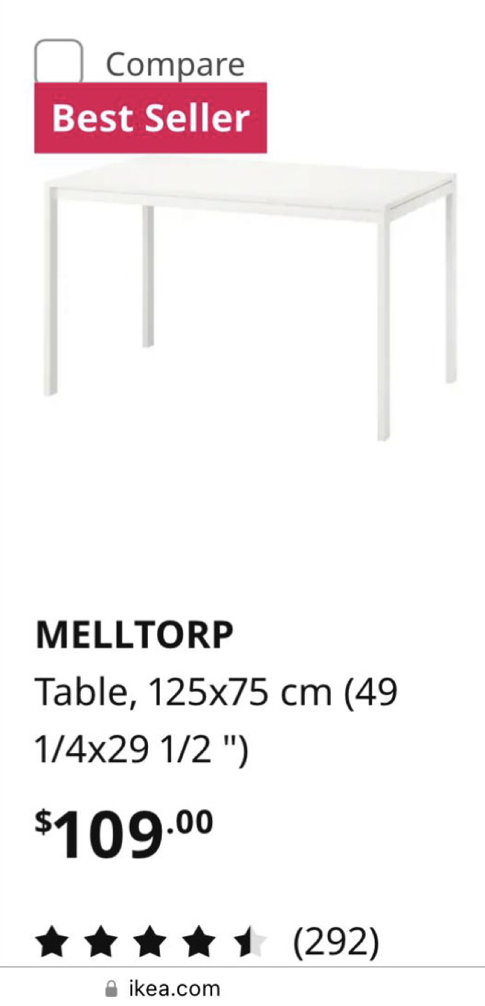 White IKEA Dining Table - photo 3