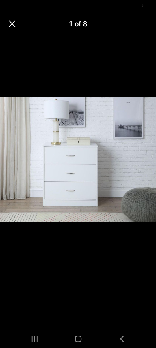 NEW Mainstays 3-Drawer Dresser, White thumbnail
