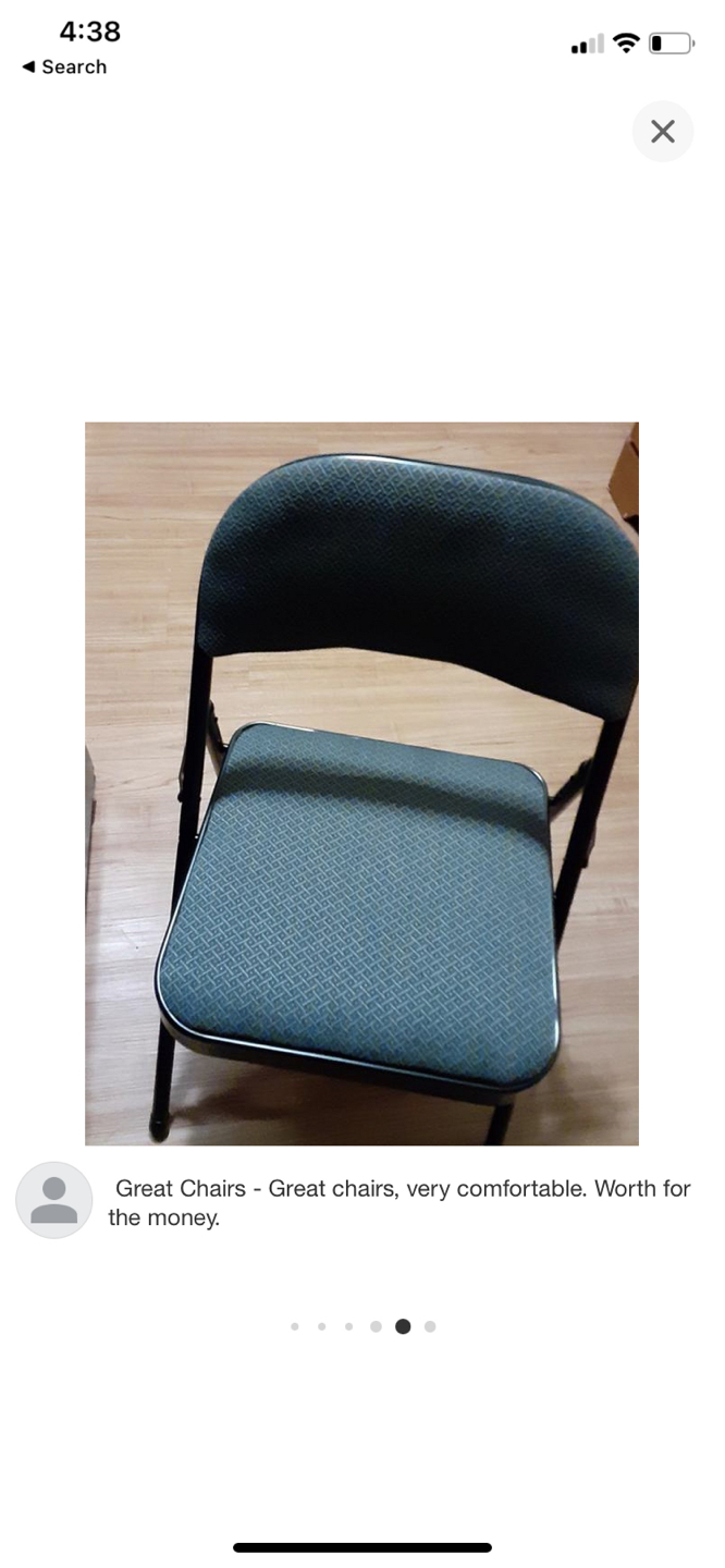 Fabric Padded Folding Chairs (2 Chairs) - photo 3
