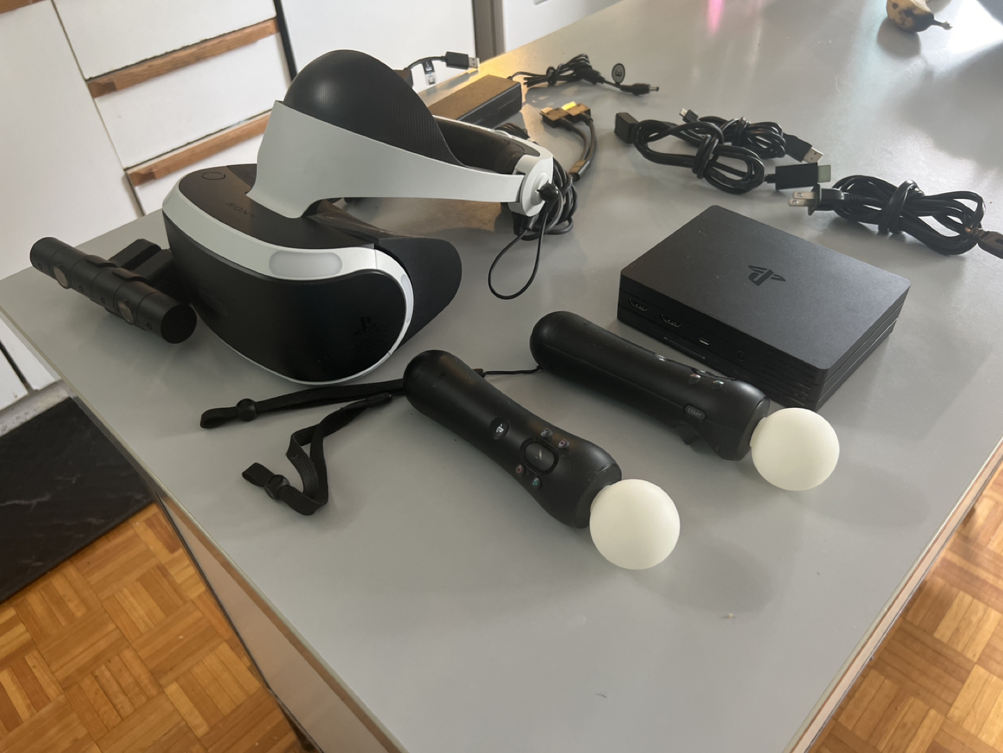 PSVR (PS4) headset, wands and camera PLUS 4 games Price Drop image indicator(2)