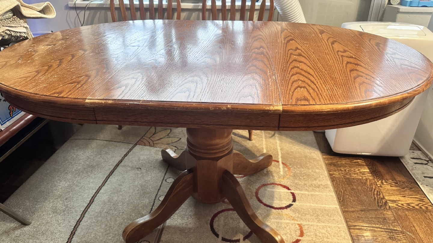 Solid wood dining table and chairs - photo 2
