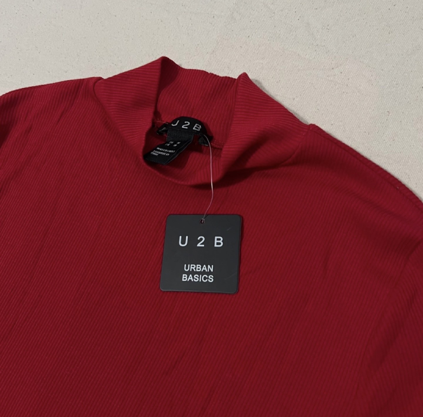 Brand New With Tag | Red Sexy Mock Neck Crop Top image indicator(2)