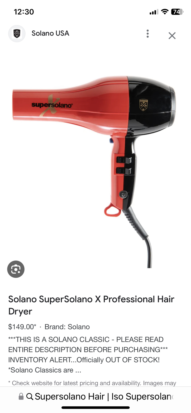 Super Solano Professional Hair Dryer (Italian) - photo 2