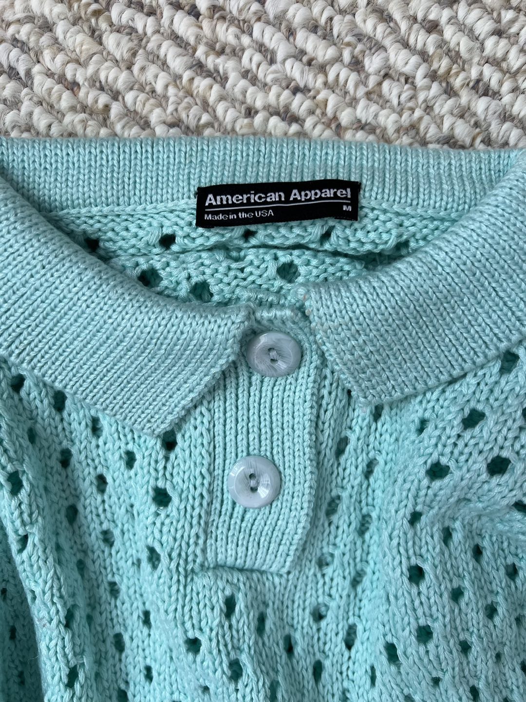 Brand new American Apparel Mint green crochet top image indicator(3)