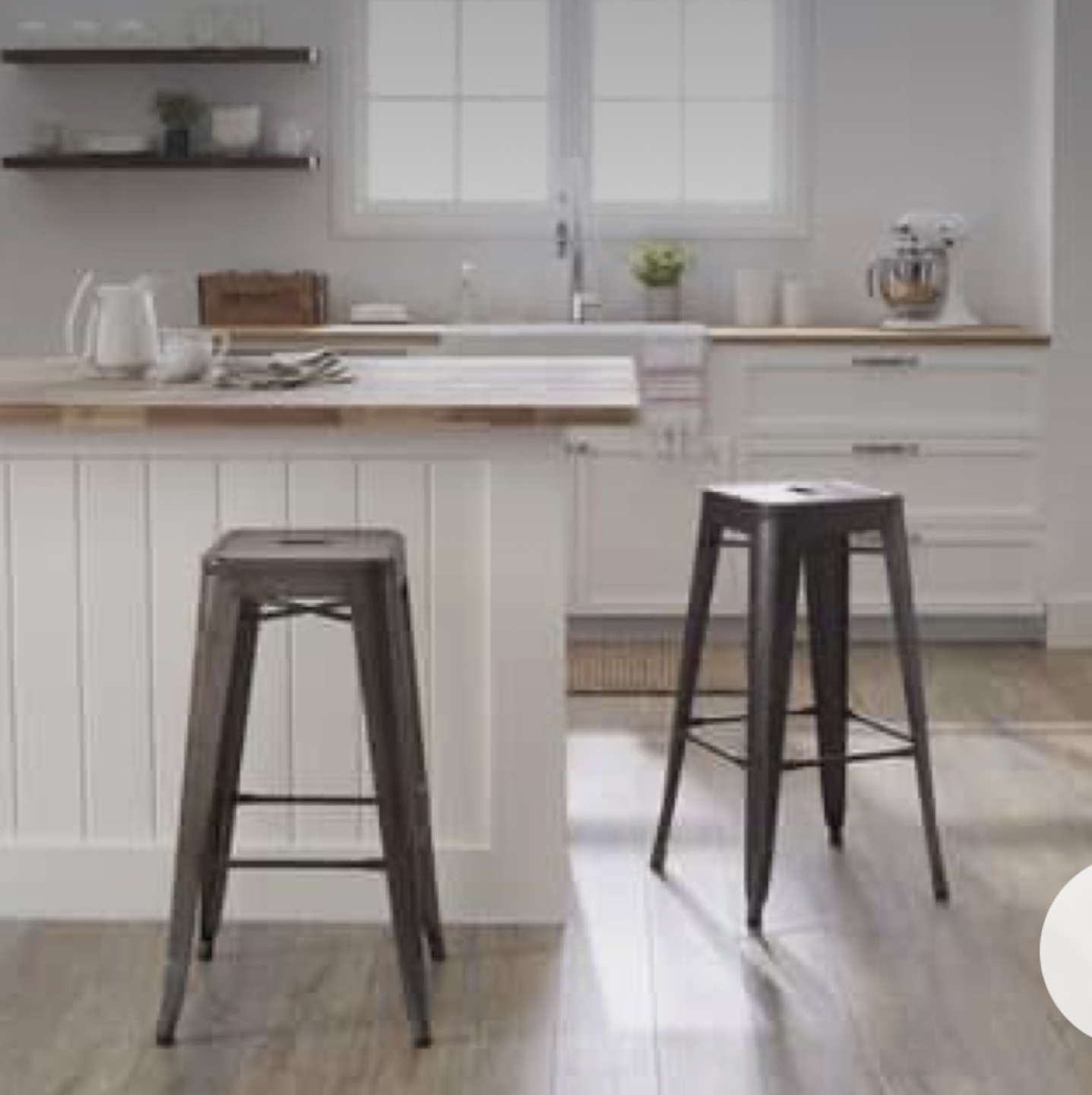Two Industrial Bar Stools