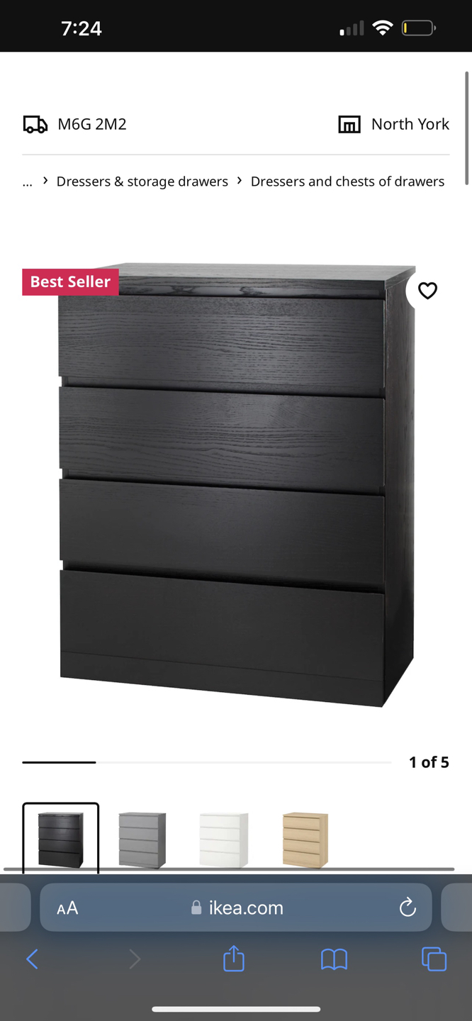 IKEA MALM 4 Drawer Dresser thumbnail