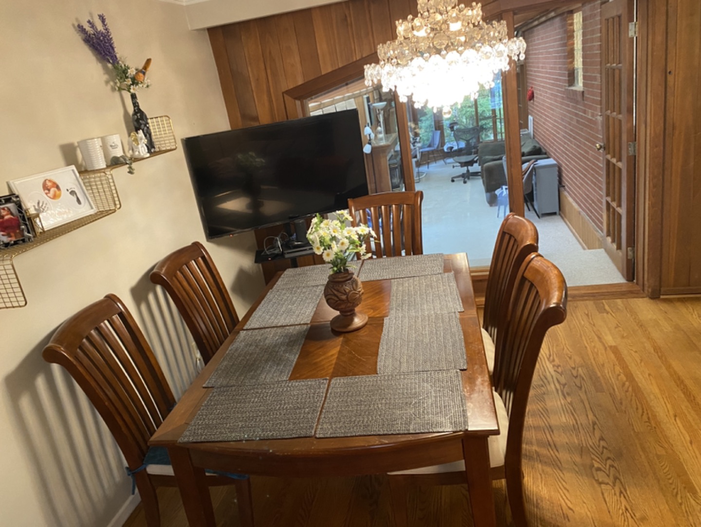 Solid Wood Dinning Table Set With 6 Chairs - photo 4