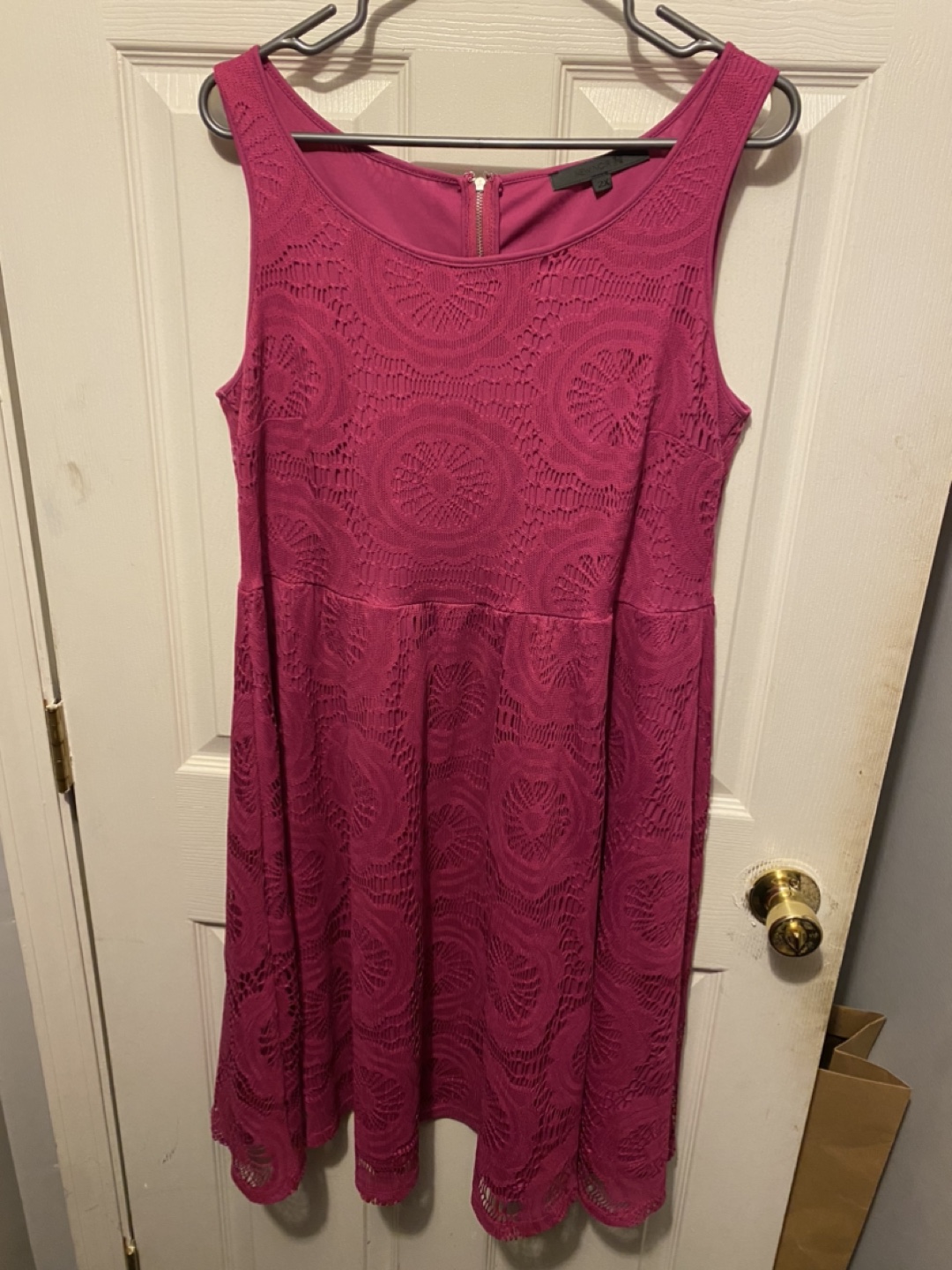 Size 2X Pink Barbiecore Lace Dress thumbnail
