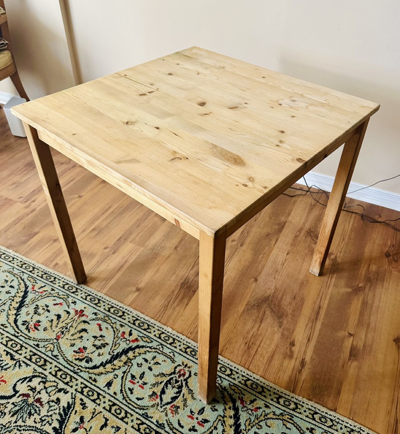 Solid blond wood table
