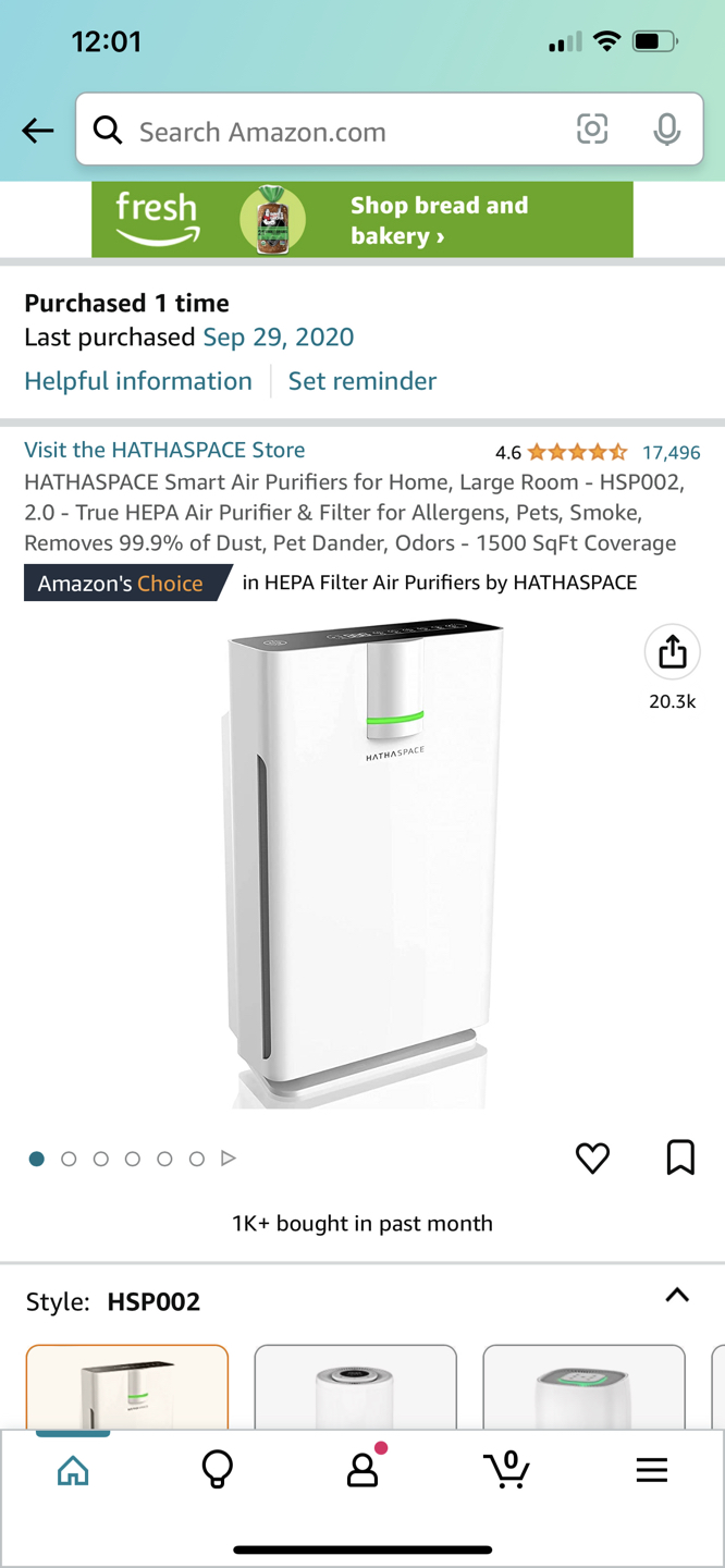 used high quality smart air purifier for home and office thumbnail