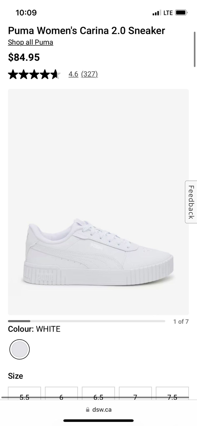 Puma Women’s White Sneakers - size 8.5 - photo 4