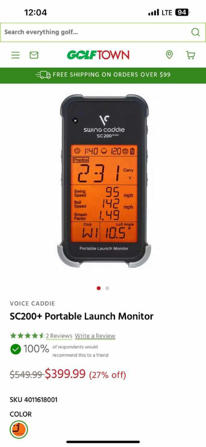 VOICE CADDIE SC200+ Portable Launch Monitor thumbnail