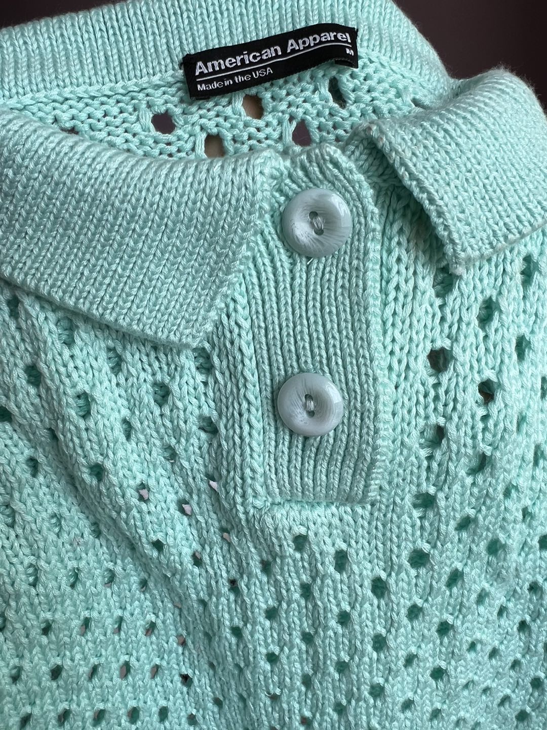 Brand new American Apparel Mint green crochet top image indicator(4)