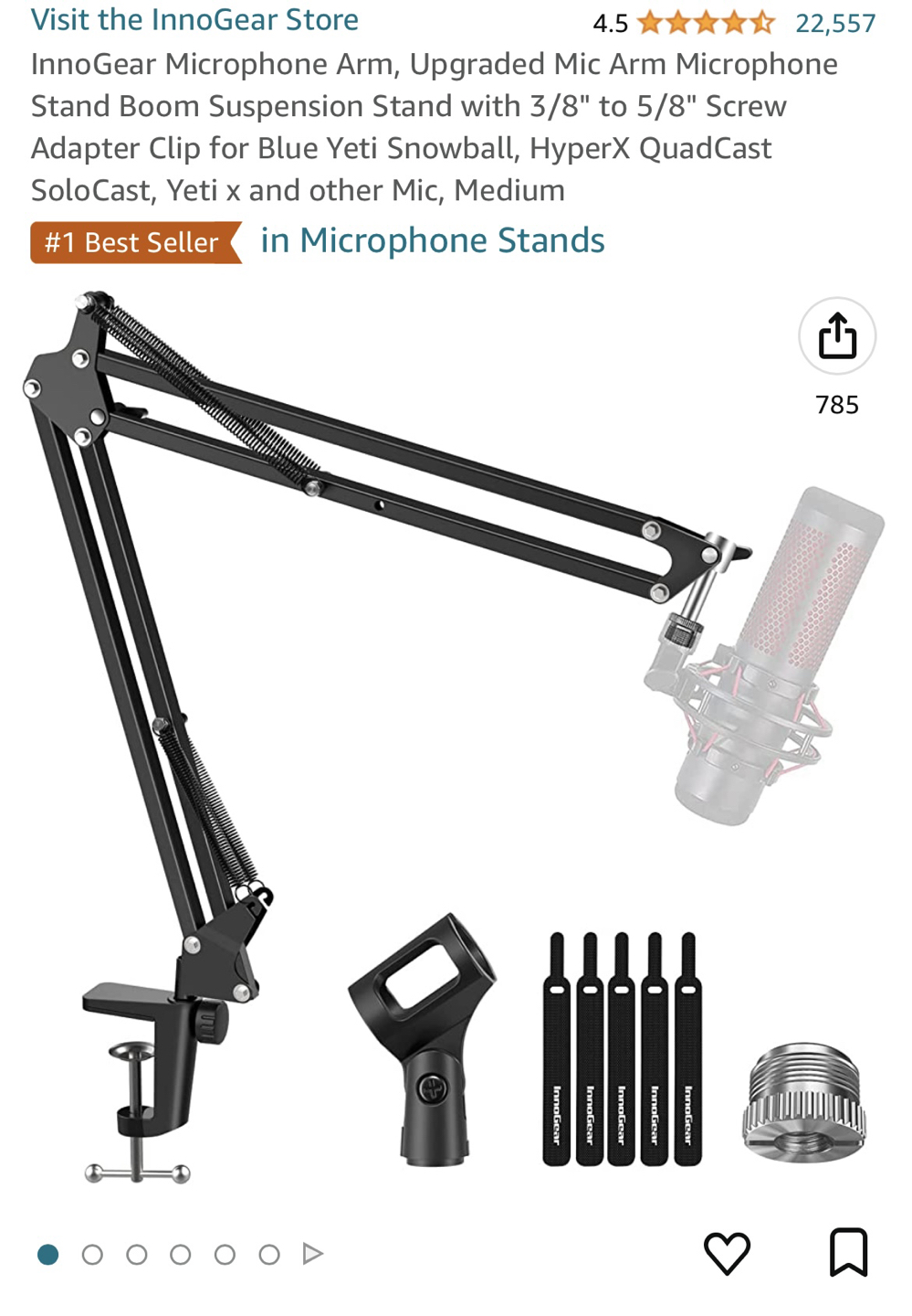 Blue Yeti Microphone Set (arm, shock mount, & pop filter)☀️ - photo 5