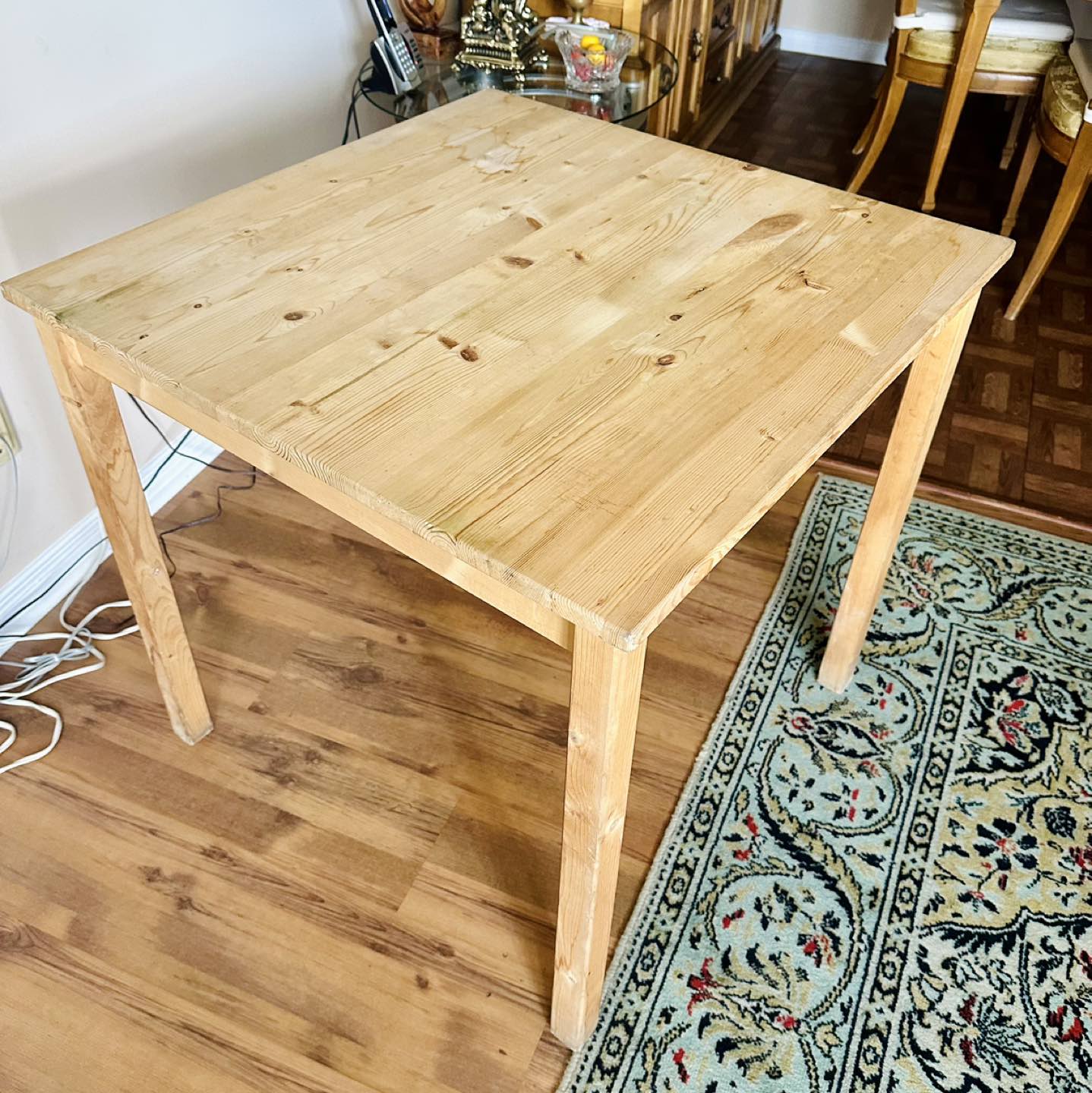 Solid blond wood table - photo 2