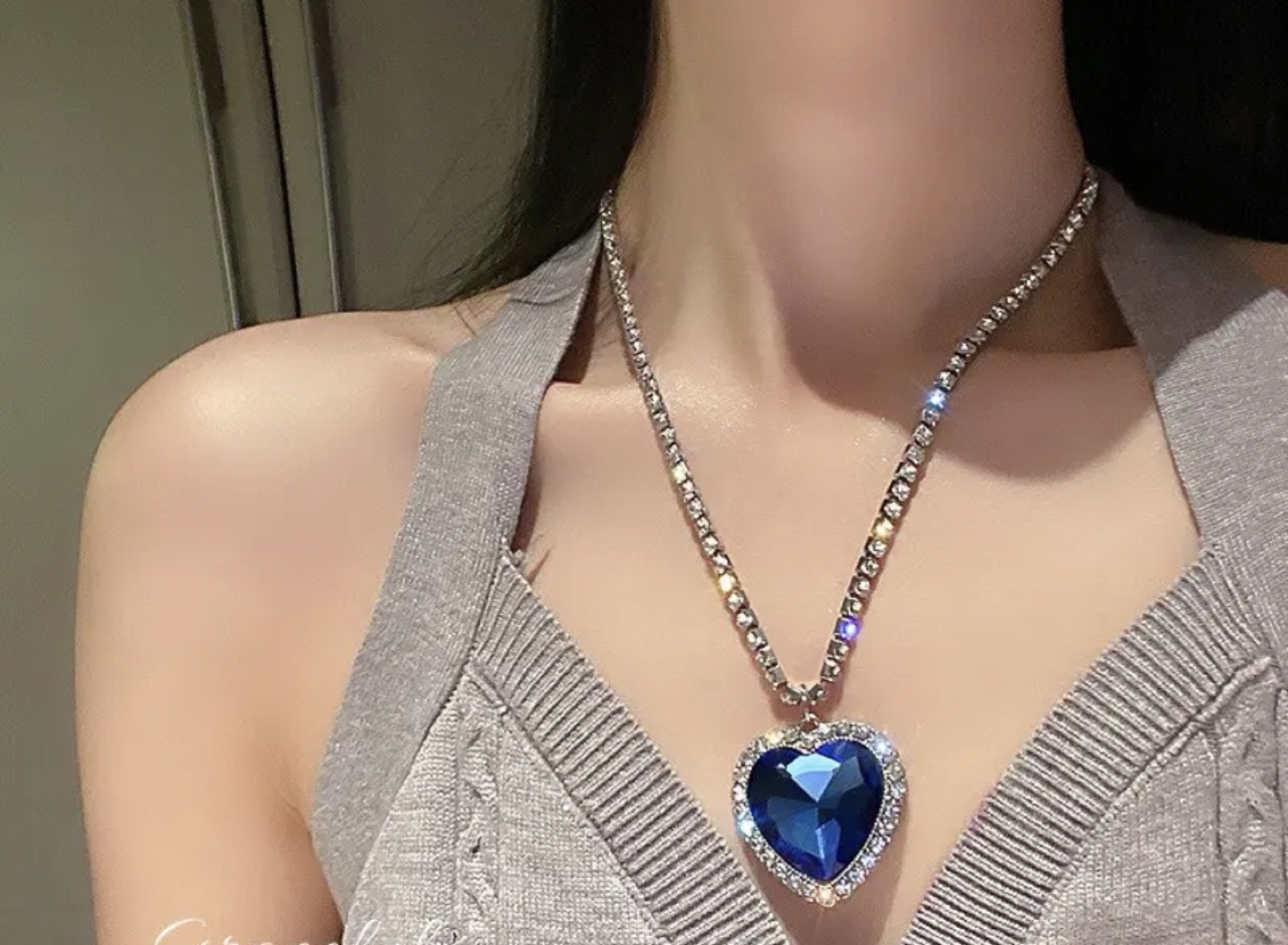 Heart of Ocean Blue Heart Necklaces.. 😍 moving sale thumbnail
