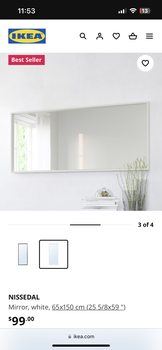 IKEA NISSEDAL full size mirror (65cm x 150) - photo 4