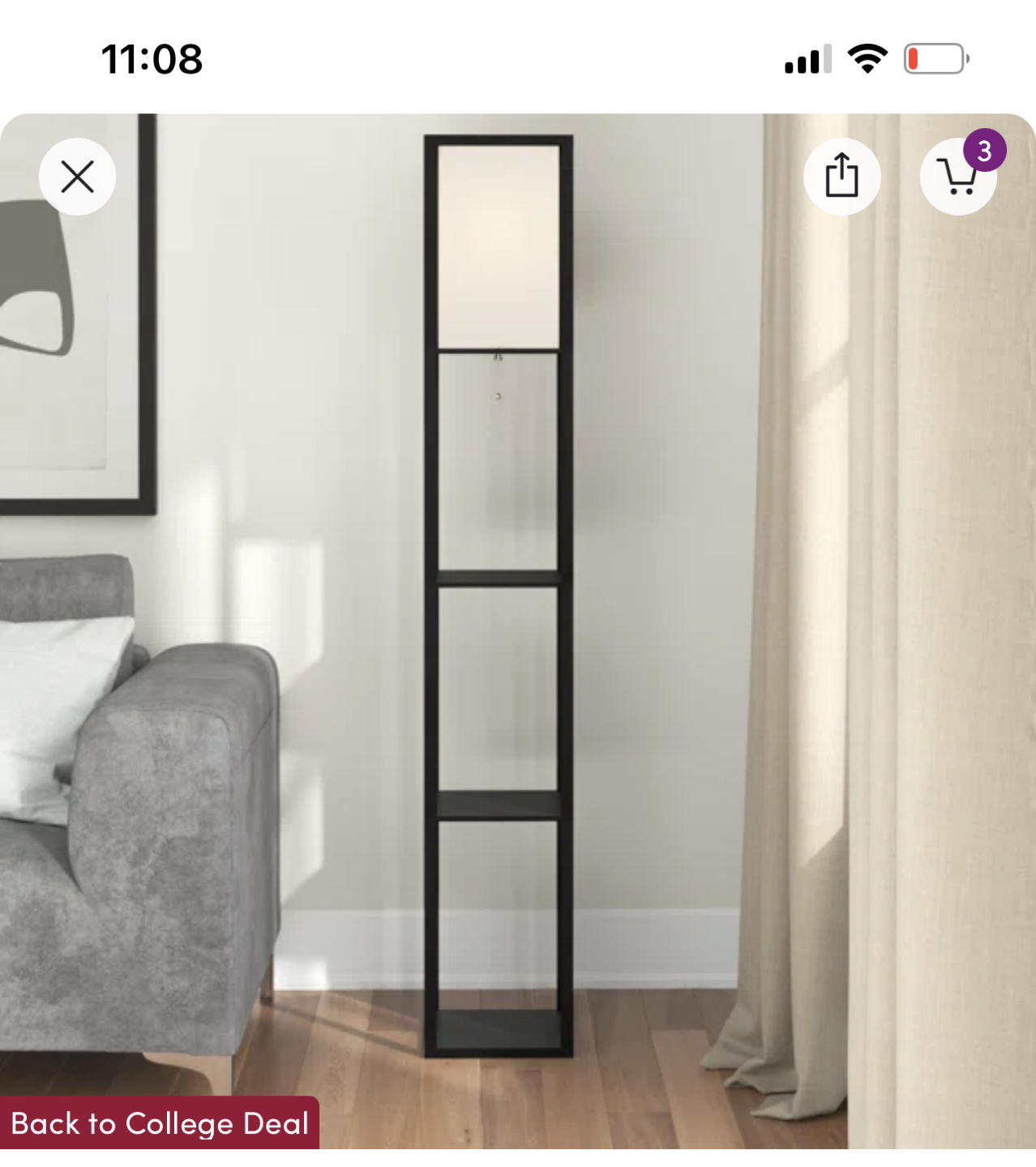 bedside or living room lamp from Wayfair