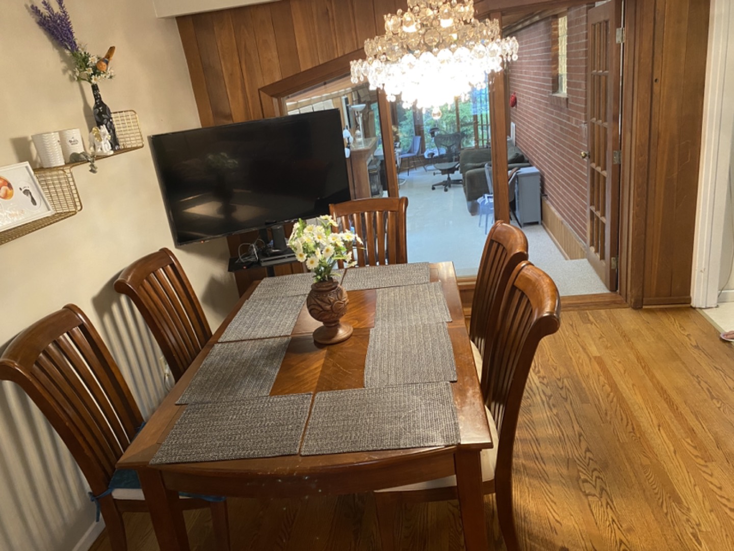 Solid Wood Dinning Table Set With 6 Chairs - photo 3
