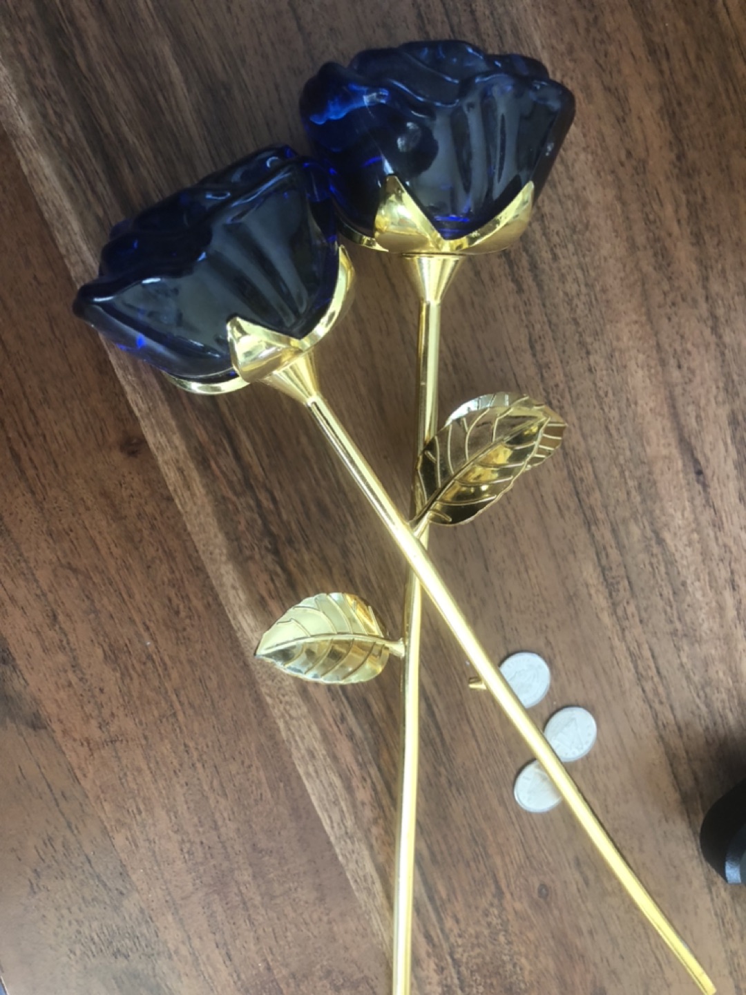 Blue gold plated rose